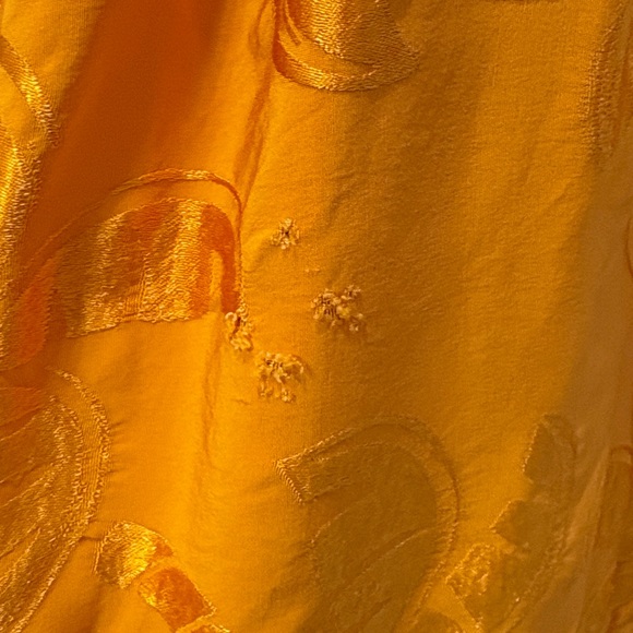 Farm Rio x Anthropologie Orange/Gold V-Neck Tiered Maxi Dress, Size S - Picture 11 of 14